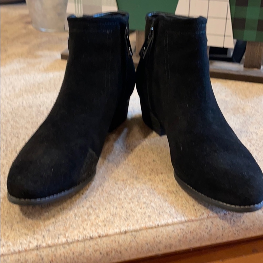 Black suede booties
